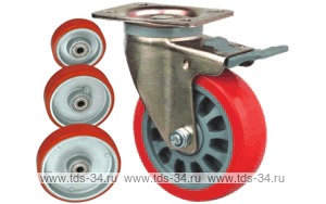 Колесо поворотное с площадкой Lema FC2-TPU-150-250-B6A